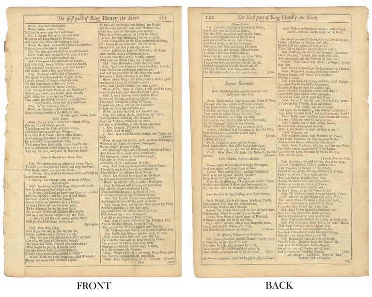 Item #310533 Original Leaf from Fourth Folio, 1685. William Shakespeare.