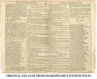 Item #311059 King Henry Fifth Original Leaf from Fourth Folio, 1685. William Shakespeare